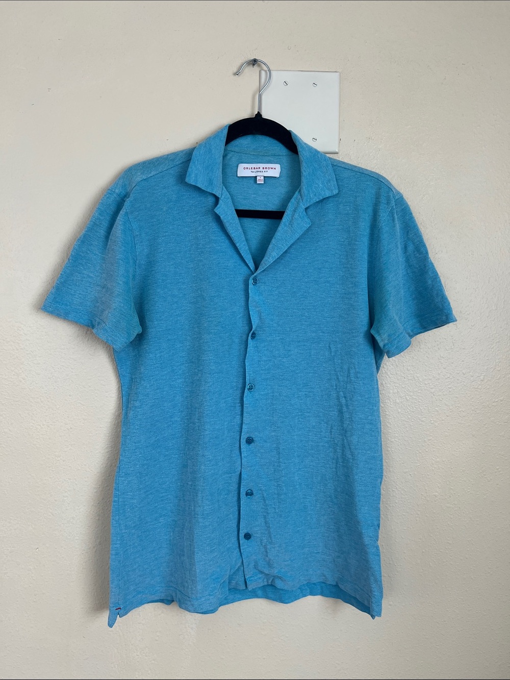 Orlebar Brown Short-Sleeve Button-Down in Teal